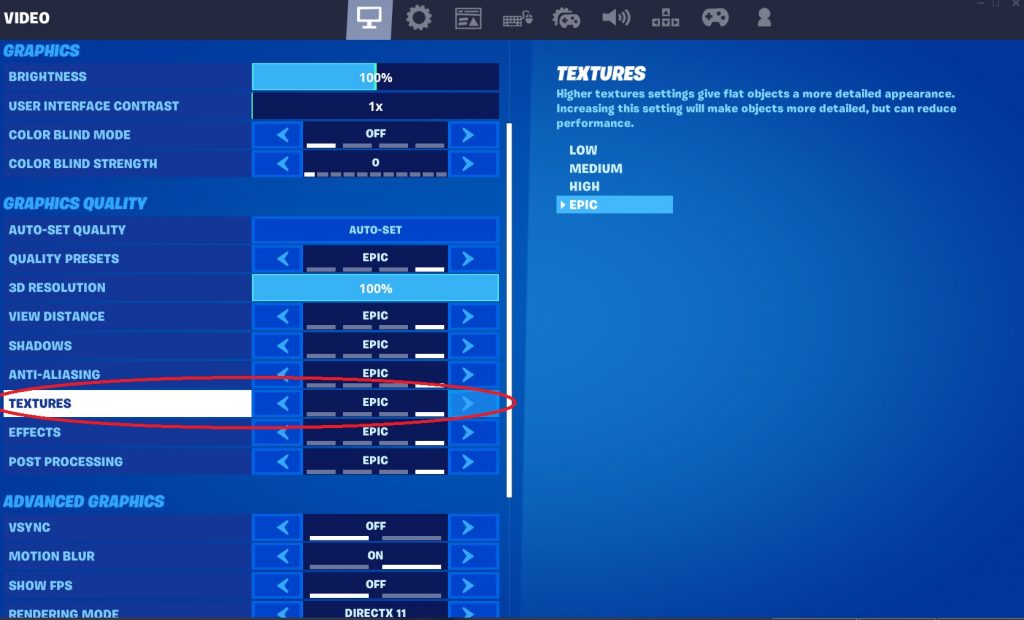 How To Fix Blurry Graphics In Fortnite - Step 2: Check your textures. 